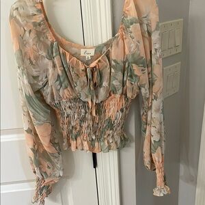 Floral Smocked Women's Top - Multicolor